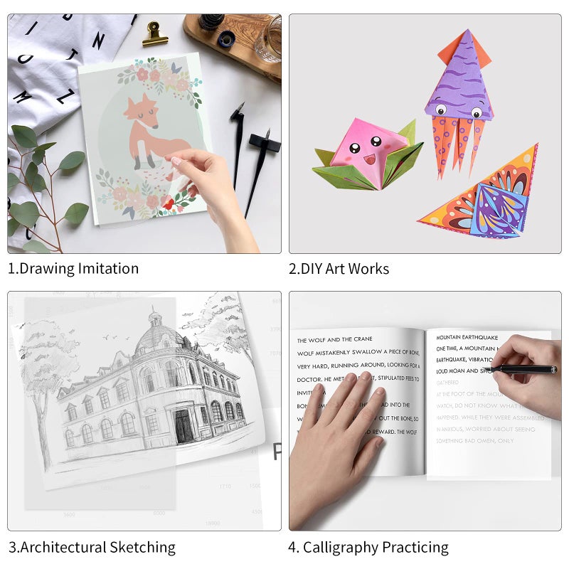 Ueerdand 100 Sheets White Tracing Paper 100 Sheets Carbon Transfer Paper and 5 Pieces Ball Embossing Styluses for Wood Burning Craft, Paper, Canvas and Other Art Craft Surfaces - Image 4